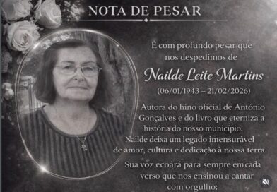 Morre Nailde Leite Martins, autora do hino oficial de Antônio Gonçalves